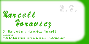 marcell horovicz business card